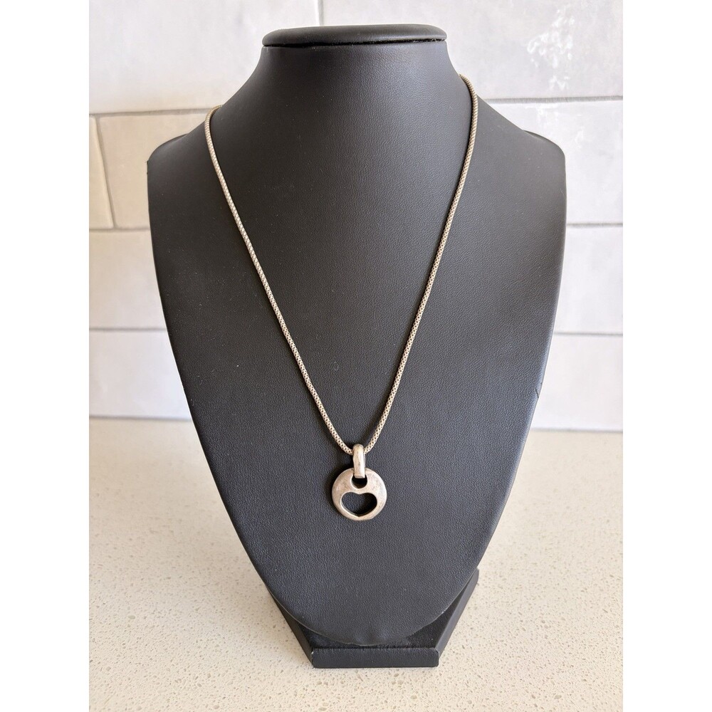 Women’s 925 Sterling Silver Open Heart Pendant Necklace